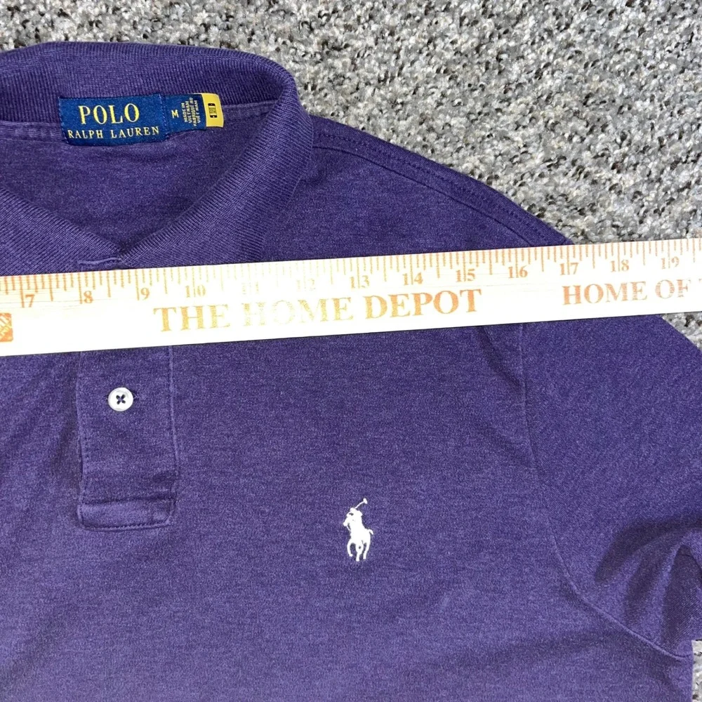 Polo Ralph Lauren Mens Medium Purple Short Sleeve Pony Logo Shirt Tennis Tail